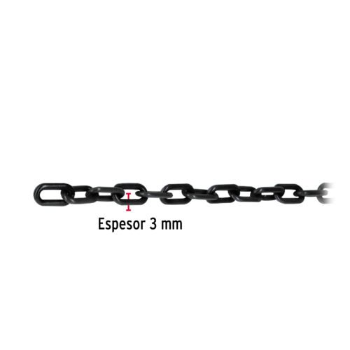 44160 - Metro de cadena de 3 mm de plástico negra, carrete de 50 m