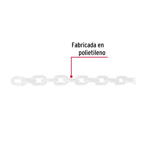 44161 - Metro de cadena de 3 mm de plástico blanca, carrete de 50 m