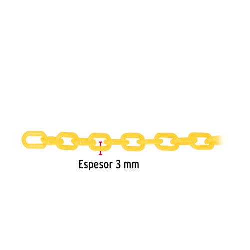 44162 - Metro de cadena de 3 mm de plástico amarilla, carrete de 50m