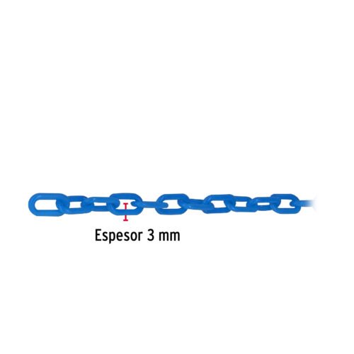 44163 - Metro de cadena de 3 mm de plástico azul, carrete de 50 m