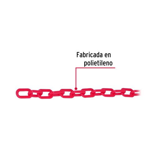 441661 44166 - Metro de cadena de 3 mm de plástico roja, carrete de 50 m