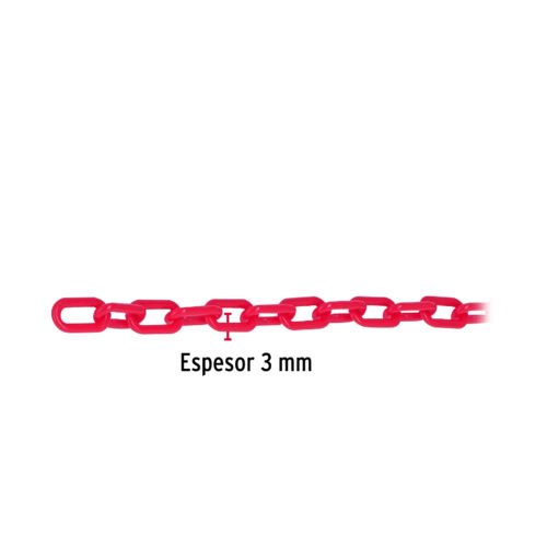 441662 44166 - Metro de cadena de 3 mm de plástico roja, carrete de 50 m