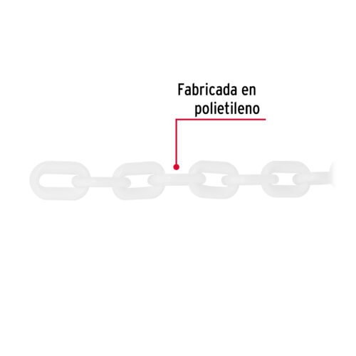 44171 - Metro de cadena de 5 mm de plástico blanca, carrete de 25 m