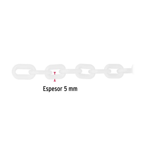 44171 - Metro de cadena de 5 mm de plástico blanca, carrete de 25 m