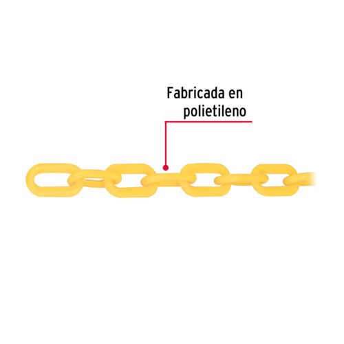 44172 - Metro de cadena de 5 mm de plástico amarilla, carrete de 25m