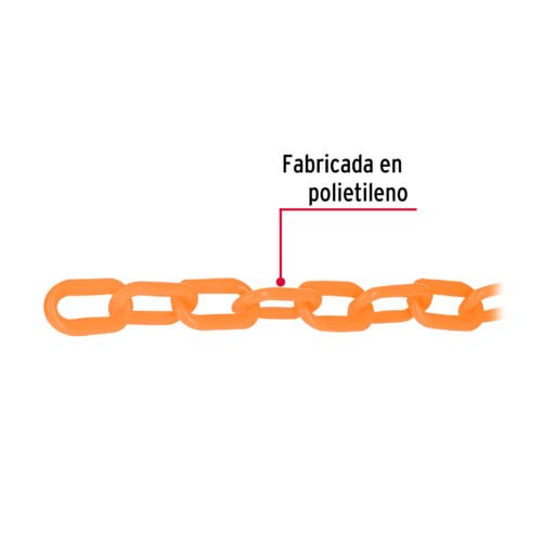 44175 - Metro de cadena de 5 mm de plástico naranja, carrete de 25 m