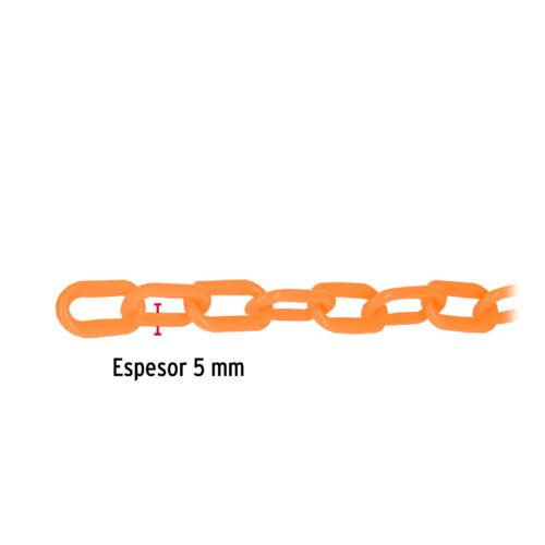 44175 - Metro de cadena de 5 mm de plástico naranja, carrete de 25 m