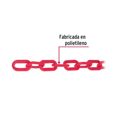 44176 - Metro de cadena de 5 mm de plástico roja, carrete de 25 m