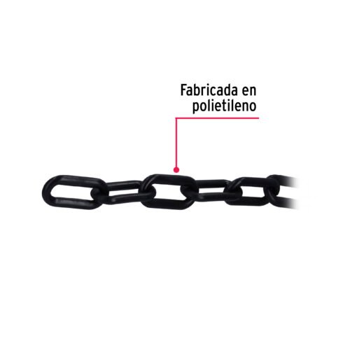 44180 - Metro de cadena de 8 mm de plástico negra, carrete de 25 m