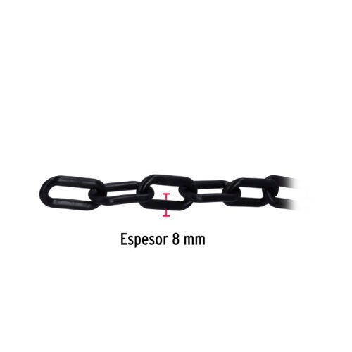 44180 - Metro de cadena de 8 mm de plástico negra, carrete de 25 m