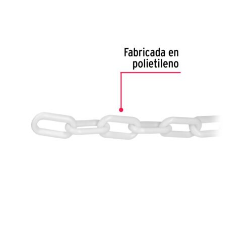 441811 44181 - Metro de cadena de 8 mm de plástico blanca, carrete de 25 m