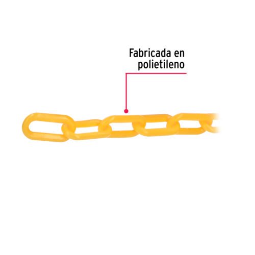 441821 44182 - Metro de cadena de 8 mm de plástico amarilla, carrete de 25m