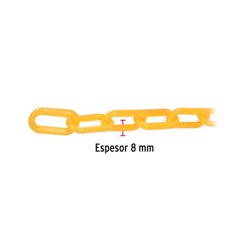 441822 44182 - Metro de cadena de 8 mm de plástico amarilla, carrete de 25m