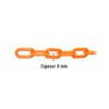 44185 - Metro de cadena de 8 mm de plástico naranja, carrete de 25 m
