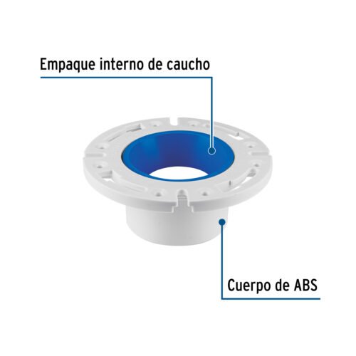44188 - Brida para WC con cuello, para tubería de 4", FOSET