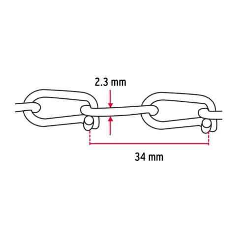 44191 - Metro de cadena tipo Víctor de 2.3 mm en carrete de 30 m