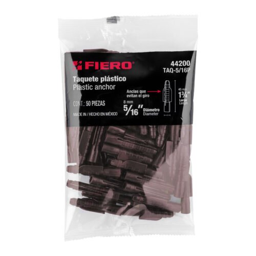 44200 - Bolsa con 50 taquetes de plástico 5/16", FIERO