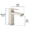 44202 - Monomando corto para lavabo, satín, FOSET KUBO