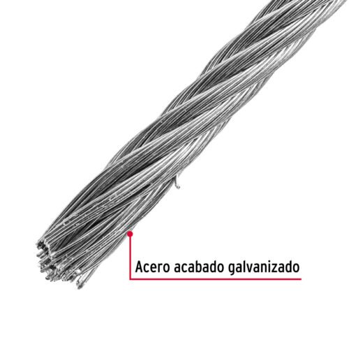 442121 44212 - Metro de cable flexible 3/16" de acero 7x19 hilos, 75 m