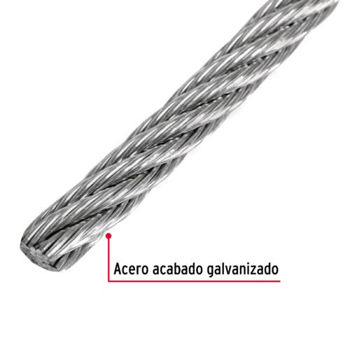 442131 44213 - Metro de cable flexible 1/4" de acero 7x19 hilos, 75 m
