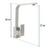 442152 44215 - Monomando cuello alto para fregadero, satín, FOSET KUBO