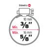 44230 - Bolsa c/10 abrazaderas mini sin fin reforzadas #4, 3/8-5/8"