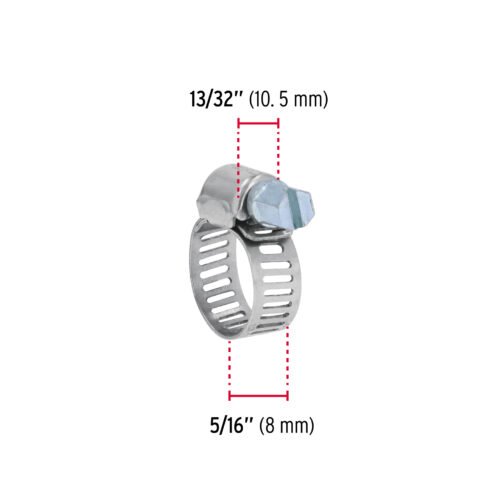 44230 - Bolsa c/10 abrazaderas mini sin fin reforzadas #4, 3/8-5/8"