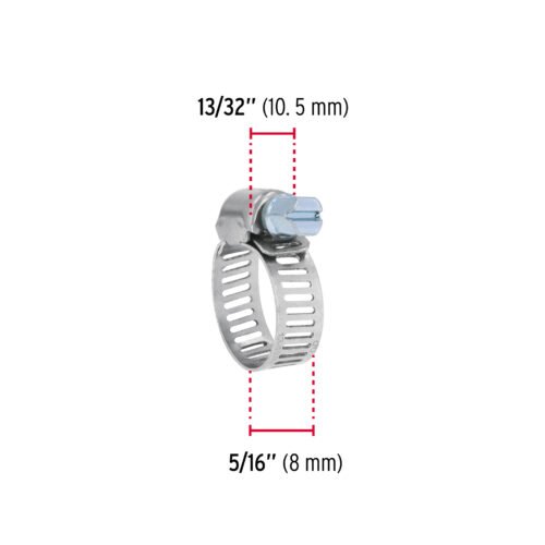44231 - Bolsa c/10 abrazaderas mini, sin fin reforzadas #6, 1/2-3/4"