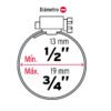 442331 44233 - Bolsa c/10 abrazaderas sin fin reforzadas # 6, 1/2 - 3/4"