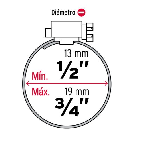 442331 44233 - Bolsa c/10 abrazaderas sin fin reforzadas # 6, 1/2 - 3/4"