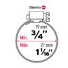 442351 44235 - Bolsa c/10 abrazaderas sin fin reforzadas #10, 3/4 - 1-1/16"