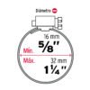 44236 - Bolsa c/10 abrazaderas sin fin reforzadas # 12, 5/8 - 1-1/4"