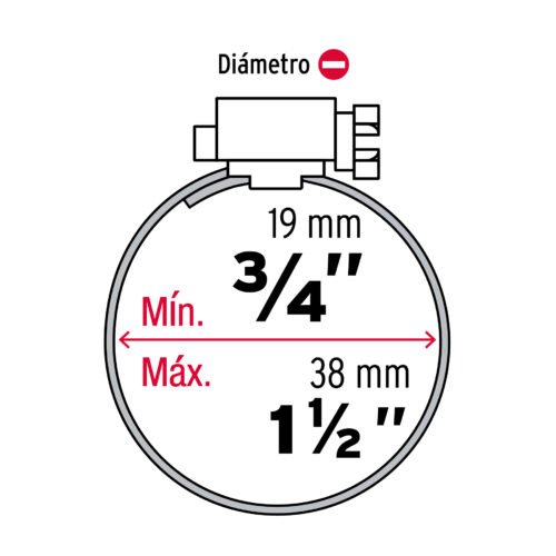 442371 44237 - Bolsa c/10 abrazaderas sin fin reforzadas # 16, 3/4 - 1-1/2"