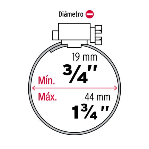 442381 44238 - Bolsa c/10 abrazaderas sin fin reforzadas # 20, 3/4 - 1-3/4"