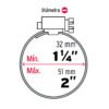 44239 - Bolsa c/10 abrazaderas sin fin reforzadas # 24, 1-1/4 - 2"