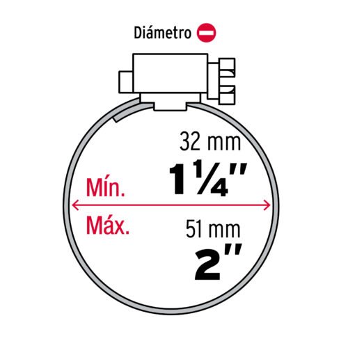 44239 - Bolsa c/10 abrazaderas sin fin reforzadas # 24, 1-1/4 - 2"