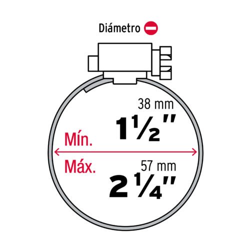 44240 - Bolsa c/10 abrazaderas sin fin reforzadas #28, 1-1/2 -2-1/4"