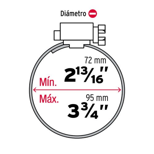 44246 - Bolsa c/5 abrazaderas sin fin reforzadas #52, 2-13/16-3-3/4"