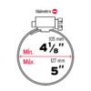 442501 44250 - Bolsa c/5 abrazaderas sin fin reforzadas #72, 4-1/8 - 5"