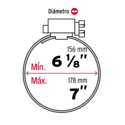 44254 - Bolsa c/5 abrazaderas sin fin reforzadas #104, 6-1/8 - 7"