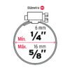 44255 - Bolsa c/10 abrazaderas mini sin fin reforzadas #3, 1/4"-5/8"