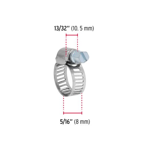 44255 - Bolsa c/10 abrazaderas mini sin fin reforzadas #3, 1/4"-5/8"