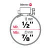 442561 44256 - Bolsa c/10 abrazaderas mini sin fin reforzadas #7, 1/2 -7/8"