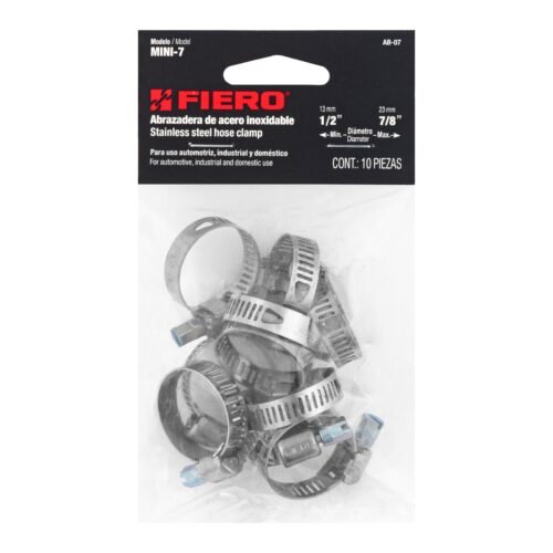 442565 44256 - Bolsa c/10 abrazaderas mini sin fin reforzadas #7, 1/2 -7/8"