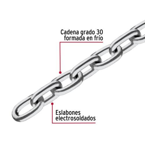 44260 - Metro de cadena pulida de 1/8", 75 m en cubeta, FIERO