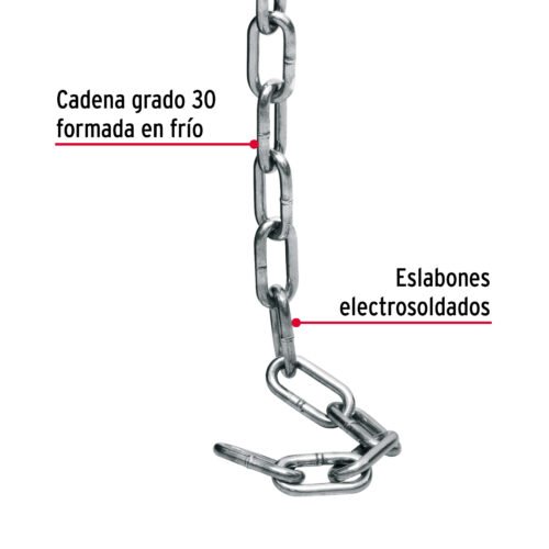 44261 - Metro de cadena pulida de 3/16", 65 m en cubeta, FIERO