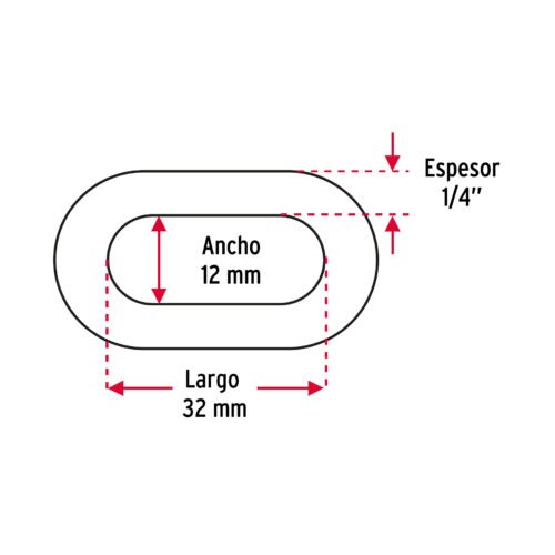 44262 - Metro de cadena pulida de 1/4", 35 m en cubeta, FIERO