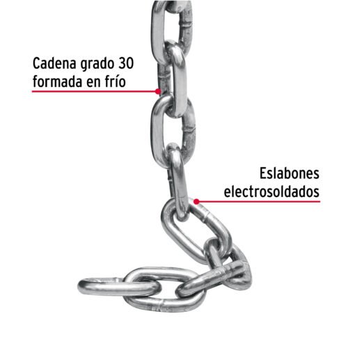 44263 - Metro de cadena pulida de 5/16", 20 m en cubeta, FIERO