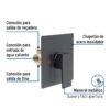 44267 - Monomando para regadera sin desviador, negro, FOSET KUBO