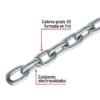 44269 - Metro de cadena galvanizada de 1/8", 75 m en cubeta, FIERO